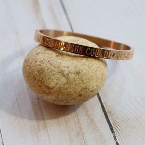 She believed she could so she did rose gold bracelet